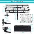 Folding Cargo Basket with Cargo Net black-metal