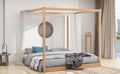 King Size Canopy Platform Bed With Support Legs -