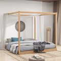 King Size Canopy Platform Bed With Support Legs -