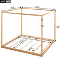 King Size Canopy Platform Bed With Support Legs -