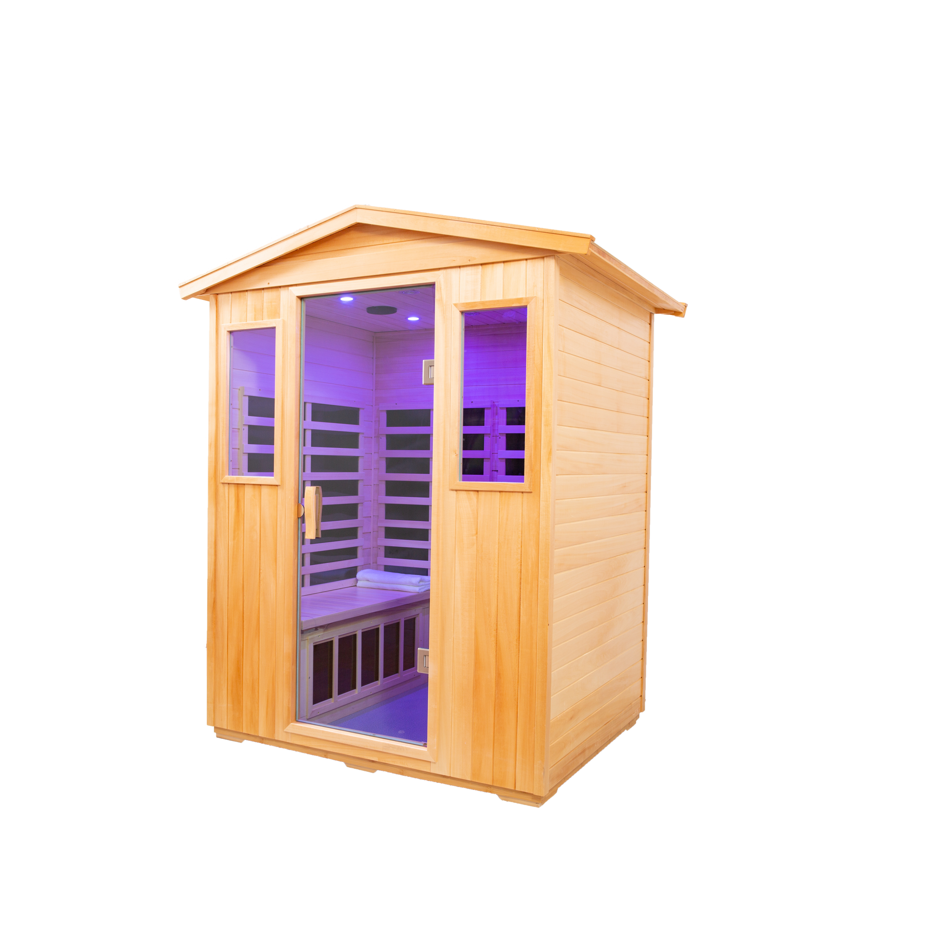 Four person Basswood Far infrared outdoor sauna