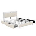 Queen Bed Frame With Led Headboard, Upholstered