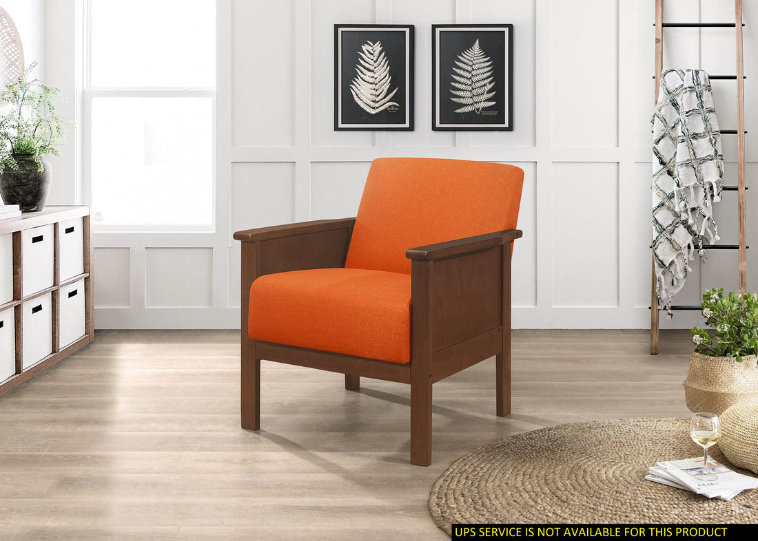 Durable Accent Chair 1pc Luxurious Orange Upholstery orange-primary living