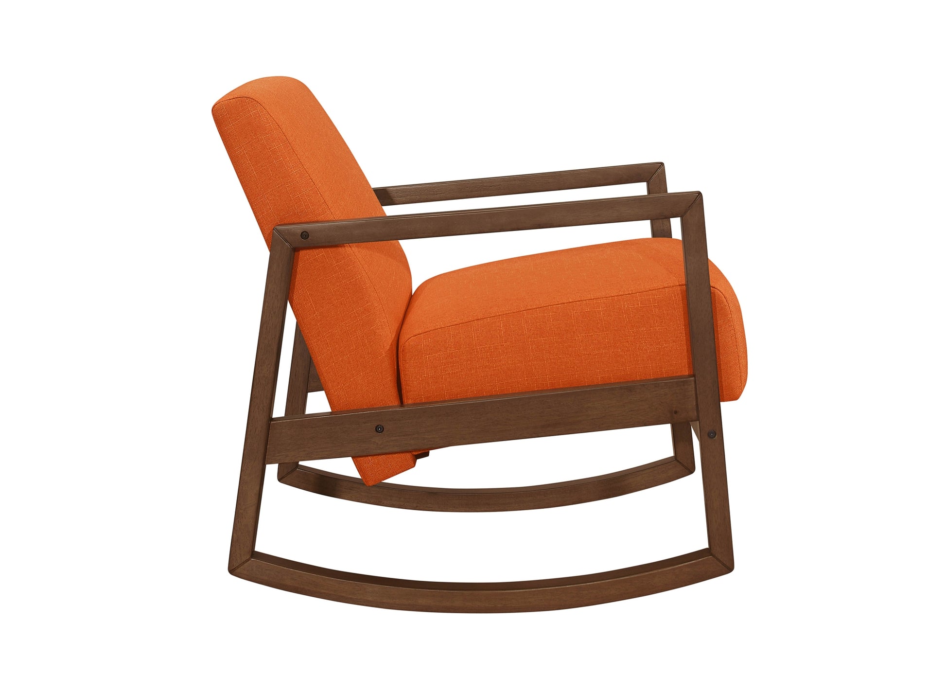 1pc Rocker Accent Chair Modern Living Room Plush orange-primary living space-modern-solid wood