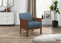 Durable Accent Chair 1pc Luxurious Blue Upholstery blue-primary living