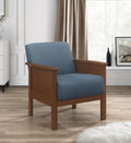 Durable Accent Chair 1pc Luxurious Blue Upholstery blue-primary living