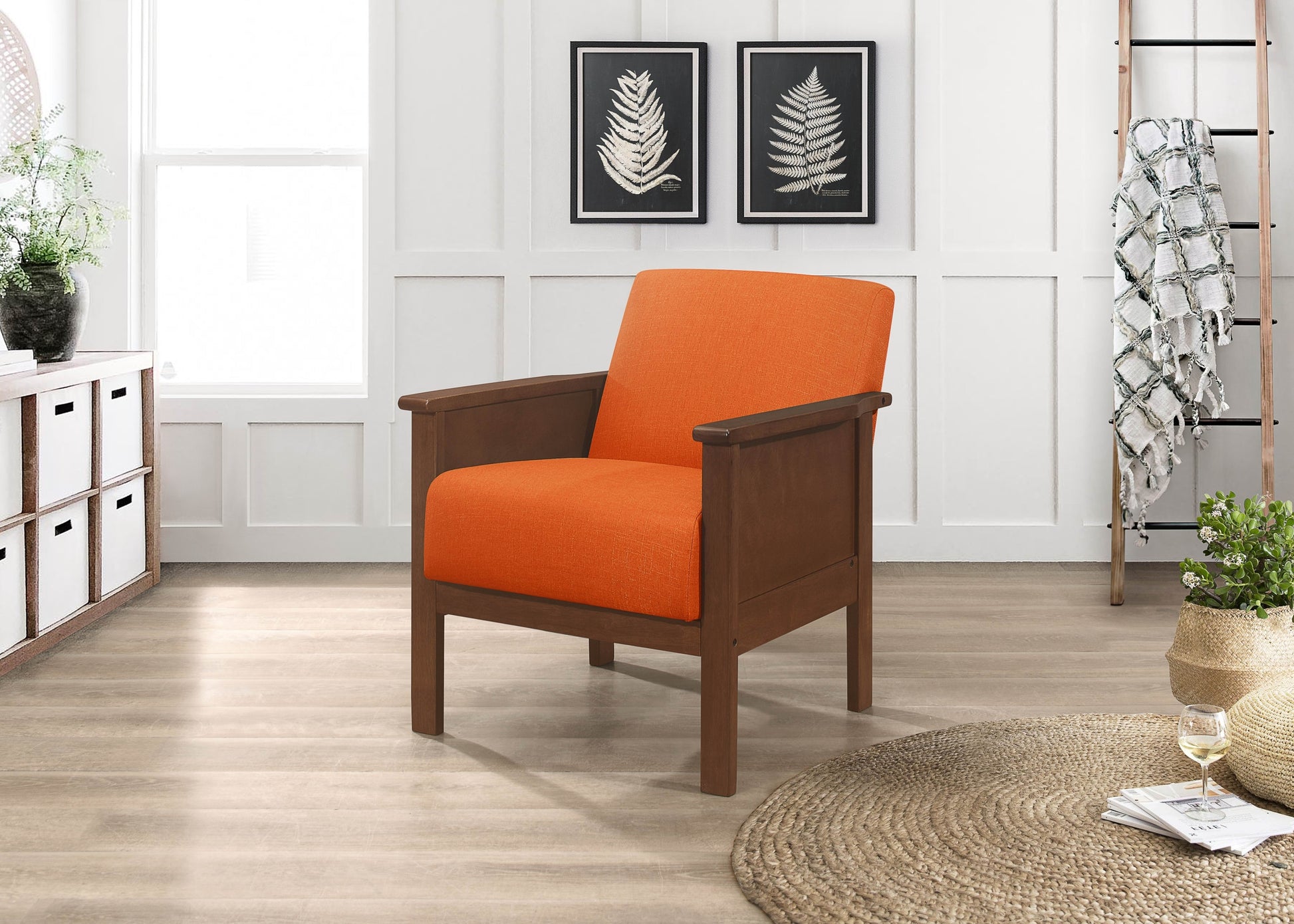 Durable Accent Chair 1pc Luxurious Orange Upholstery orange-primary living