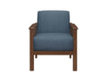 Durable Accent Chair 1pc Luxurious Blue Upholstery blue-primary living