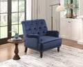 Luxurious Living Room Accent Chair 1pc Blue Velvet blue-primary living