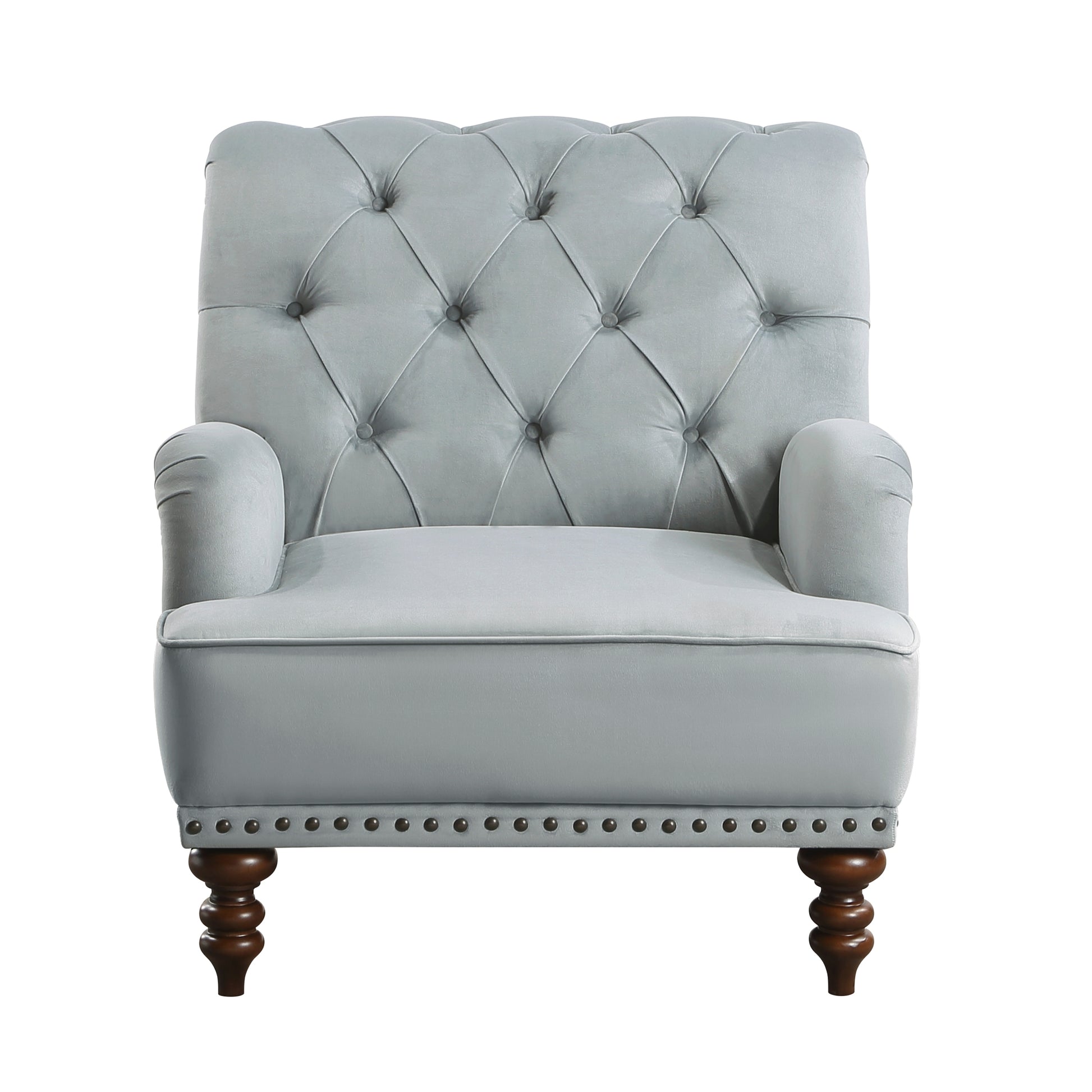 Luxurious Living Room Accent Chair 1pc Gray Velvet gray-primary living