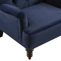 Luxurious Living Room Accent Chair 1pc Blue Velvet blue-primary living
