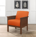 Durable Accent Chair 1pc Luxurious Orange Upholstery orange-primary living