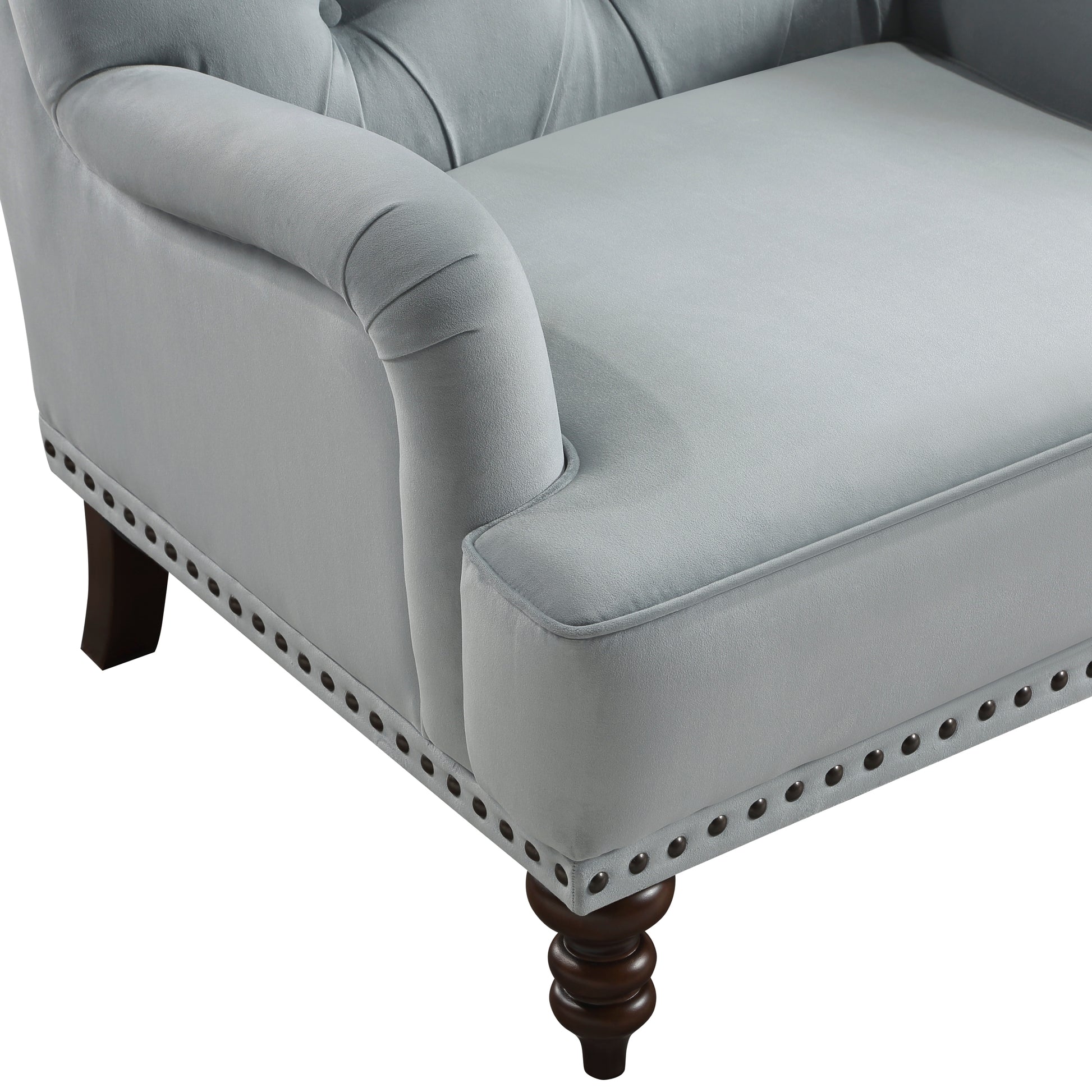 Luxurious Living Room Accent Chair 1pc Gray Velvet gray-primary living