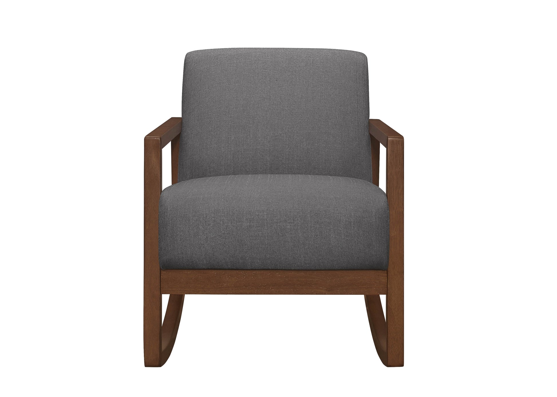 1pc Rocker Accent Chair Modern Living Room Plush gray-primary living space-modern-solid wood