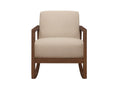 1pc Rocker Accent Chair Modern Living Room Plush brown-primary living space-modern-solid wood