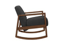 1pc Rocker Accent Chair Modern Living Room Plush dark gray-primary living space-modern-solid wood