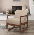 1pc Rocker Accent Chair Modern Living Room Plush brown-primary living space-modern-solid wood
