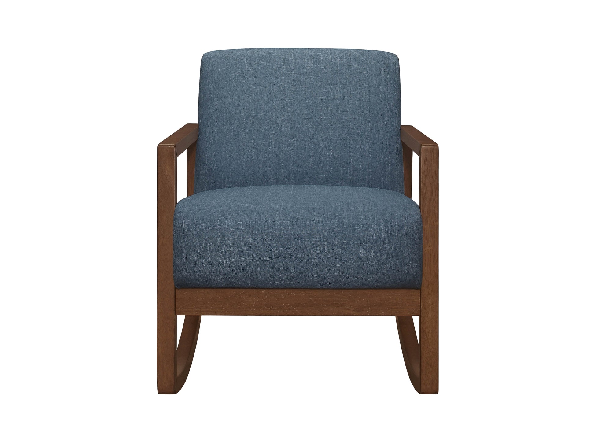 1pc Rocker Accent Chair Modern Living Room Plush blue-primary living space-modern-solid wood