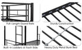 Over Twin Bunk Bed Frame With Trundle,Metal