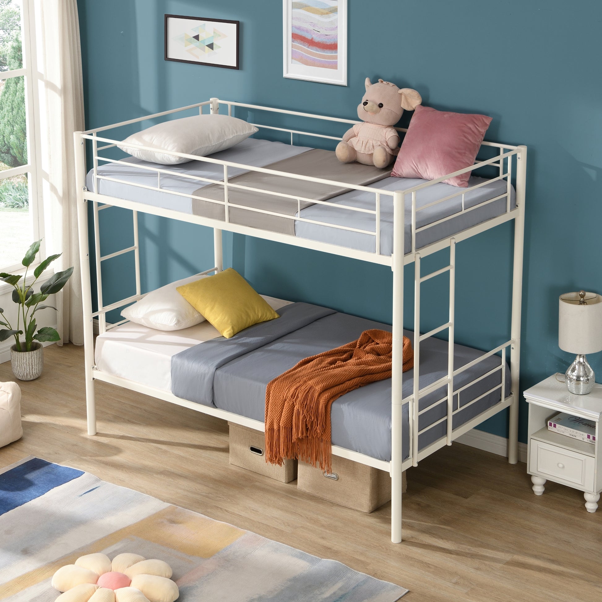 Twin Over Twin Metal Bunk Bed,Metal Structure