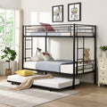 Over Twin Bunk Bed Frame With Trundle,Metal