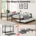 Over Twin Bunk Bed Frame With Trundle,Metal