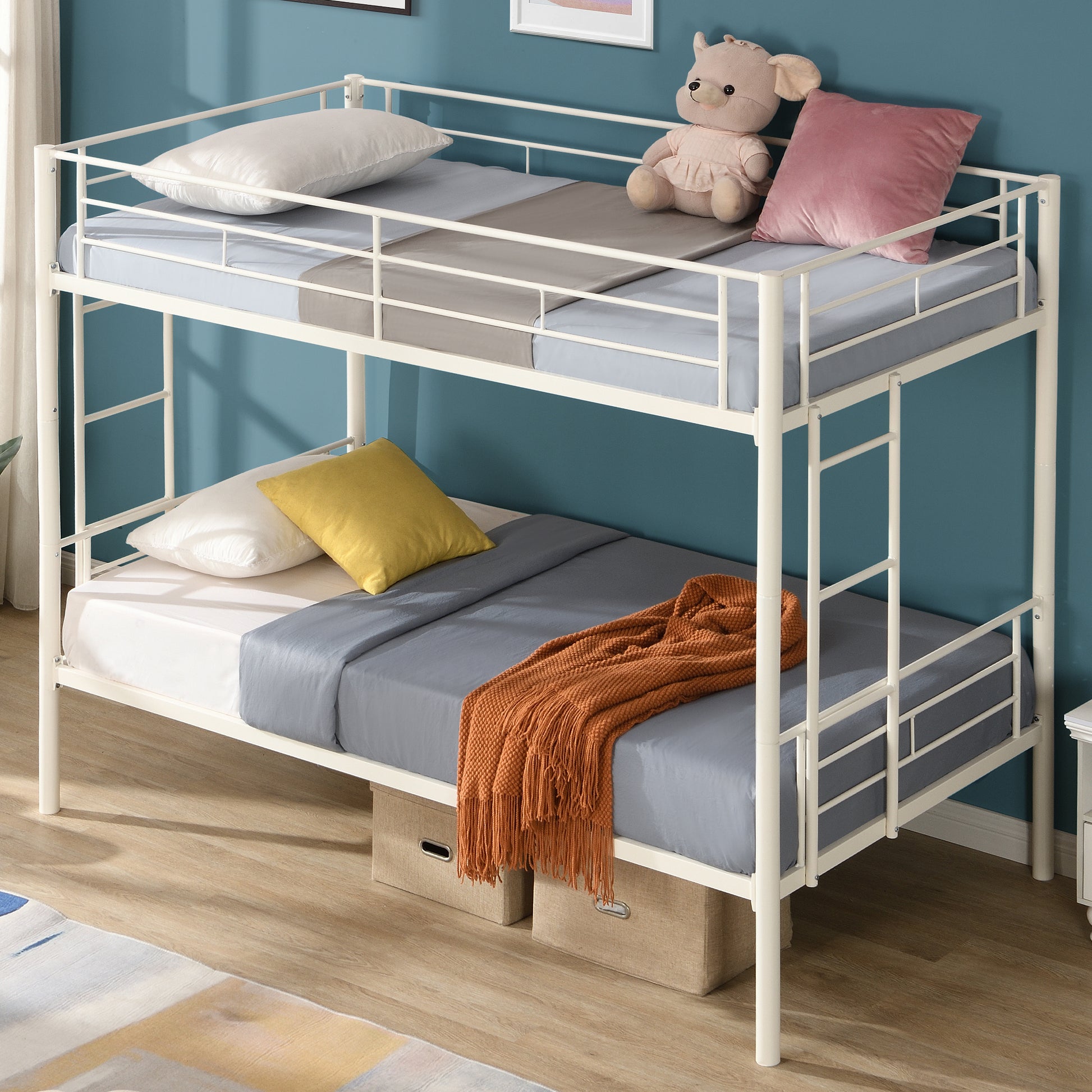 Twin Over Twin Metal Bunk Bed,Metal Structure