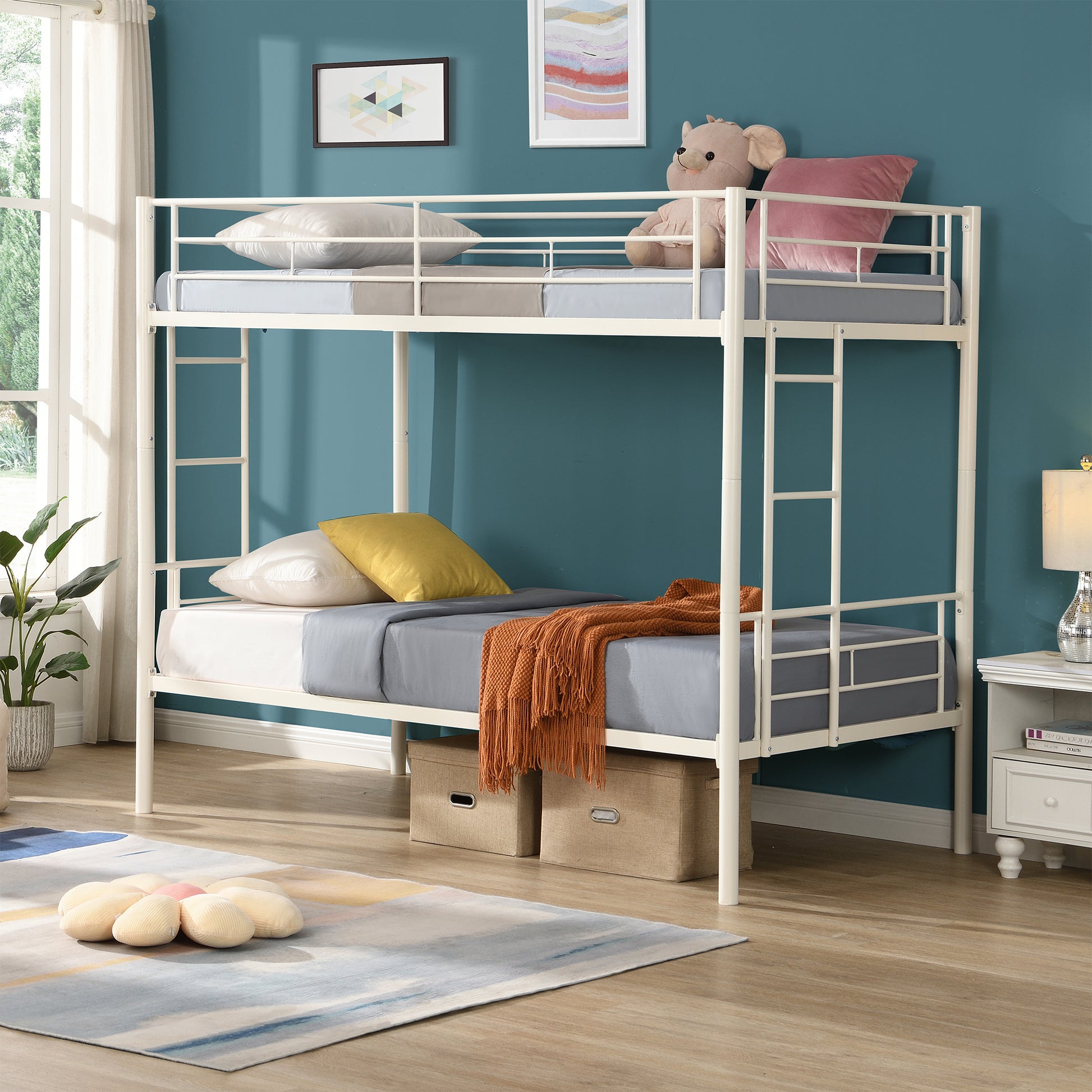 Twin Over Twin Metal Bunk Bed,Metal Structure