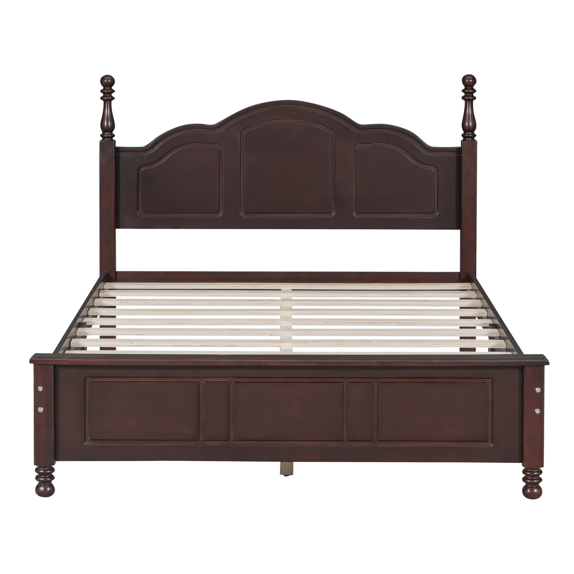 Full Size Wood Platform Bed Frame,Retro Style