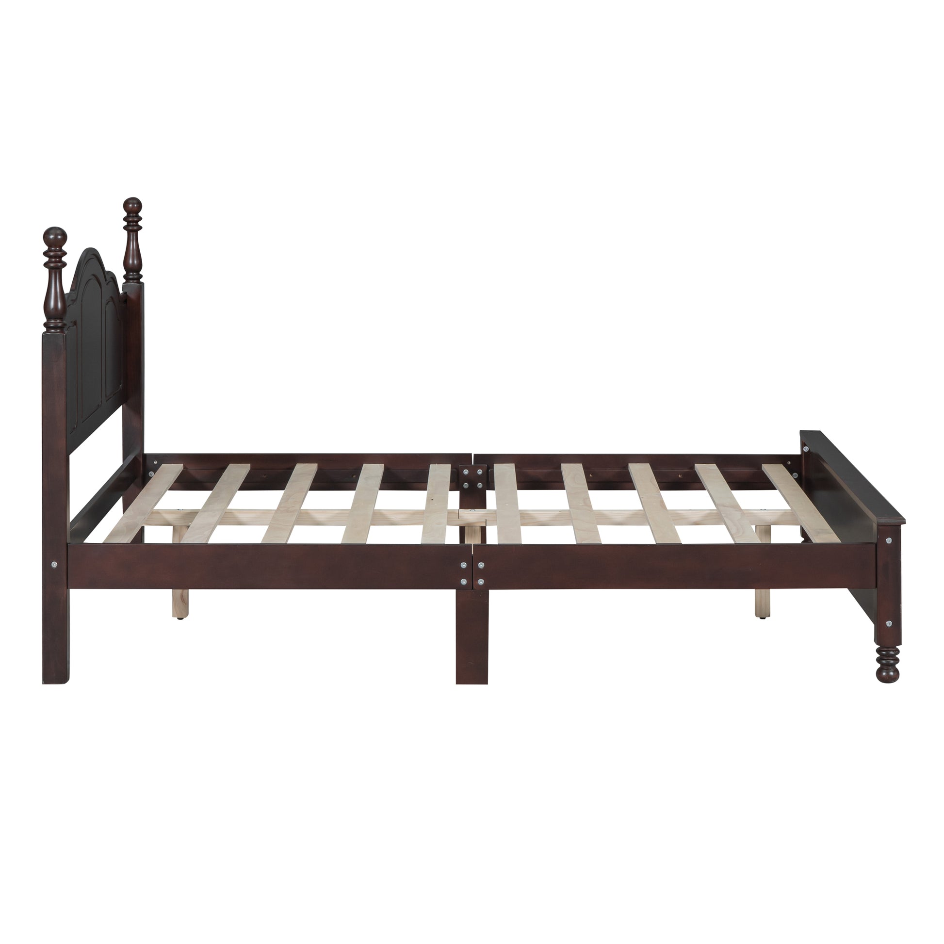 Full Size Wood Platform Bed Frame,Retro Style