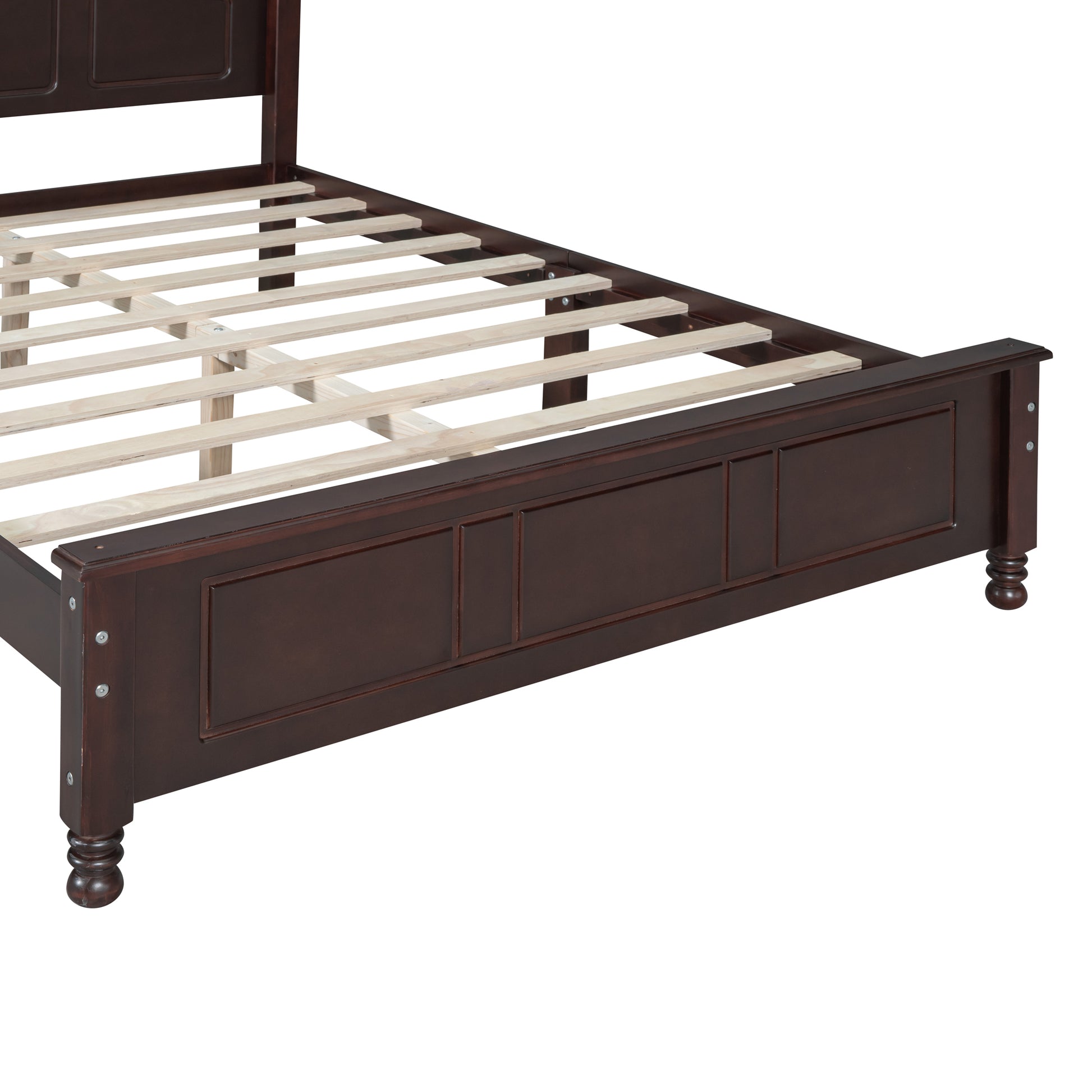 Full Size Wood Platform Bed Frame,Retro Style