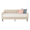 Elena Twin Size Beige Velvet Upholstered Daybed -