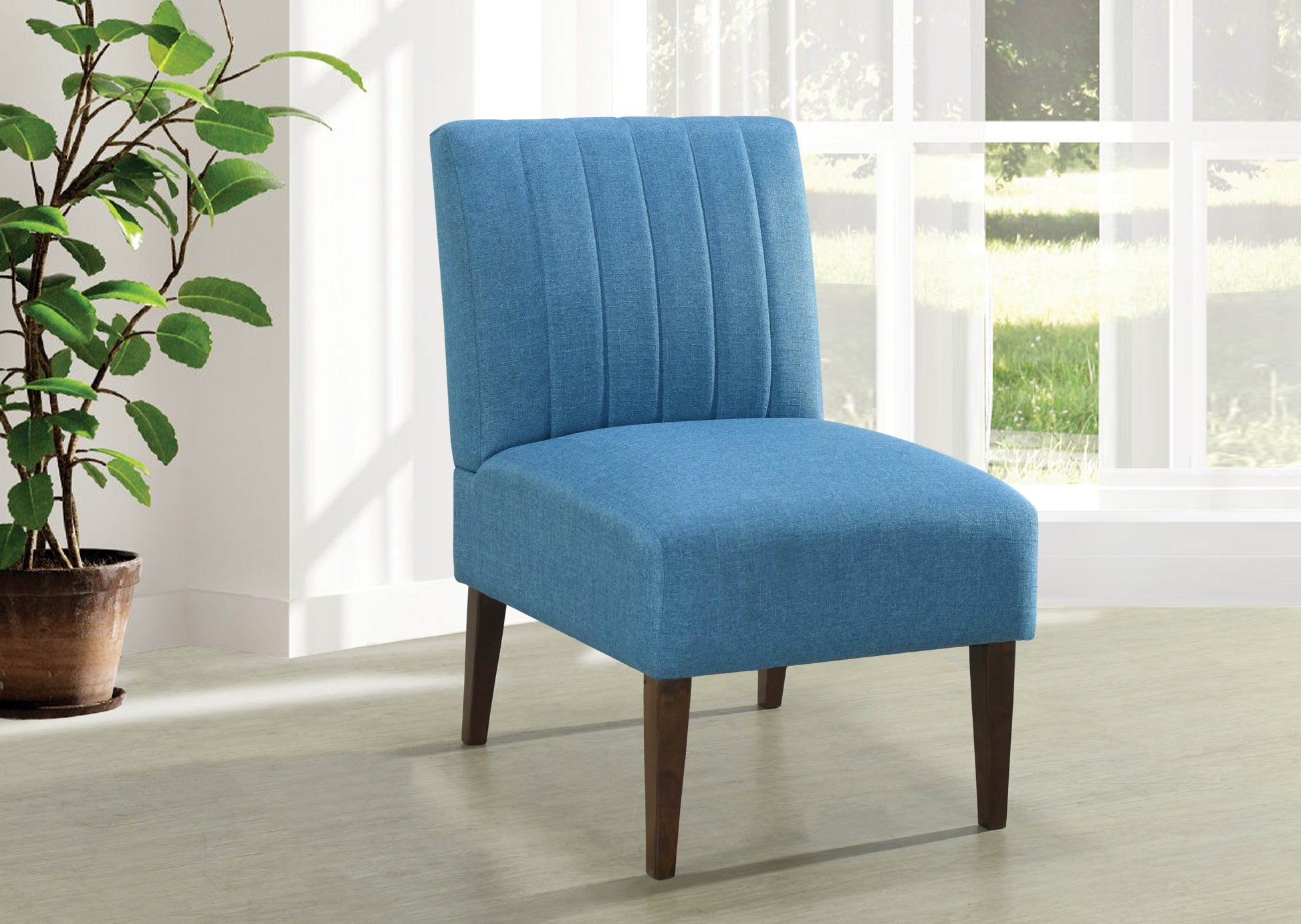 Stylish Comfortable Accent Chair 1pc Blue Fabric blue-primary living space-wood
