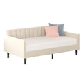 Elena Twin Size Beige Velvet Upholstered Daybed -