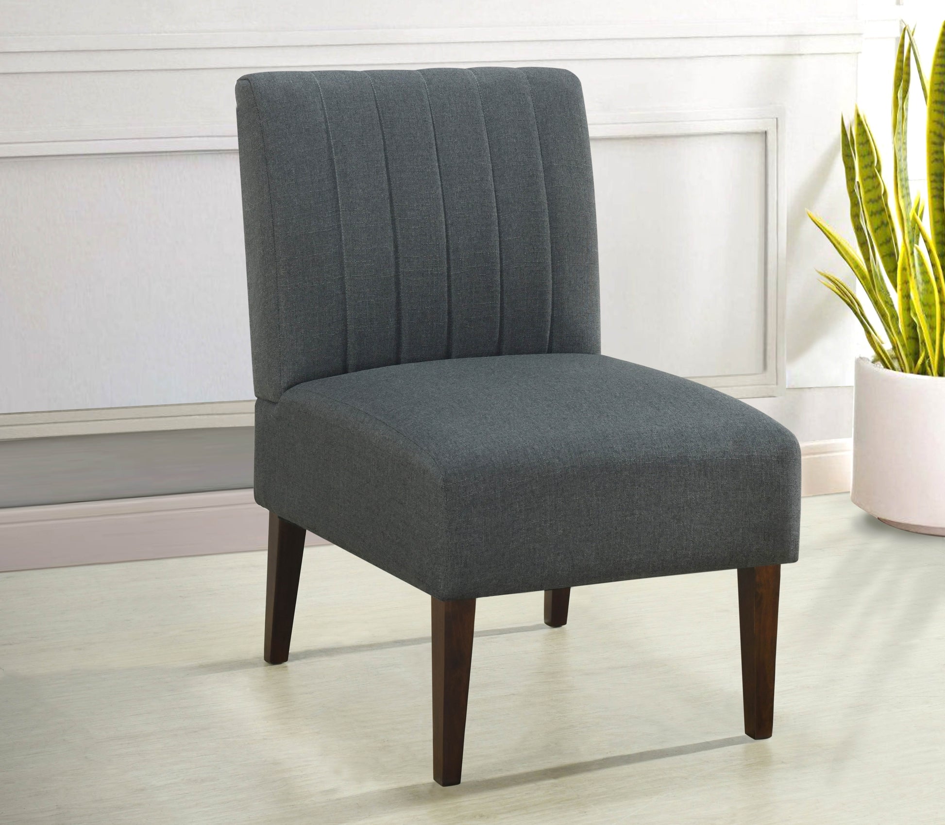 Stylish Comfortable Accent Chair 1pc Dark Gray Fabric dark gray-primary living space-wood