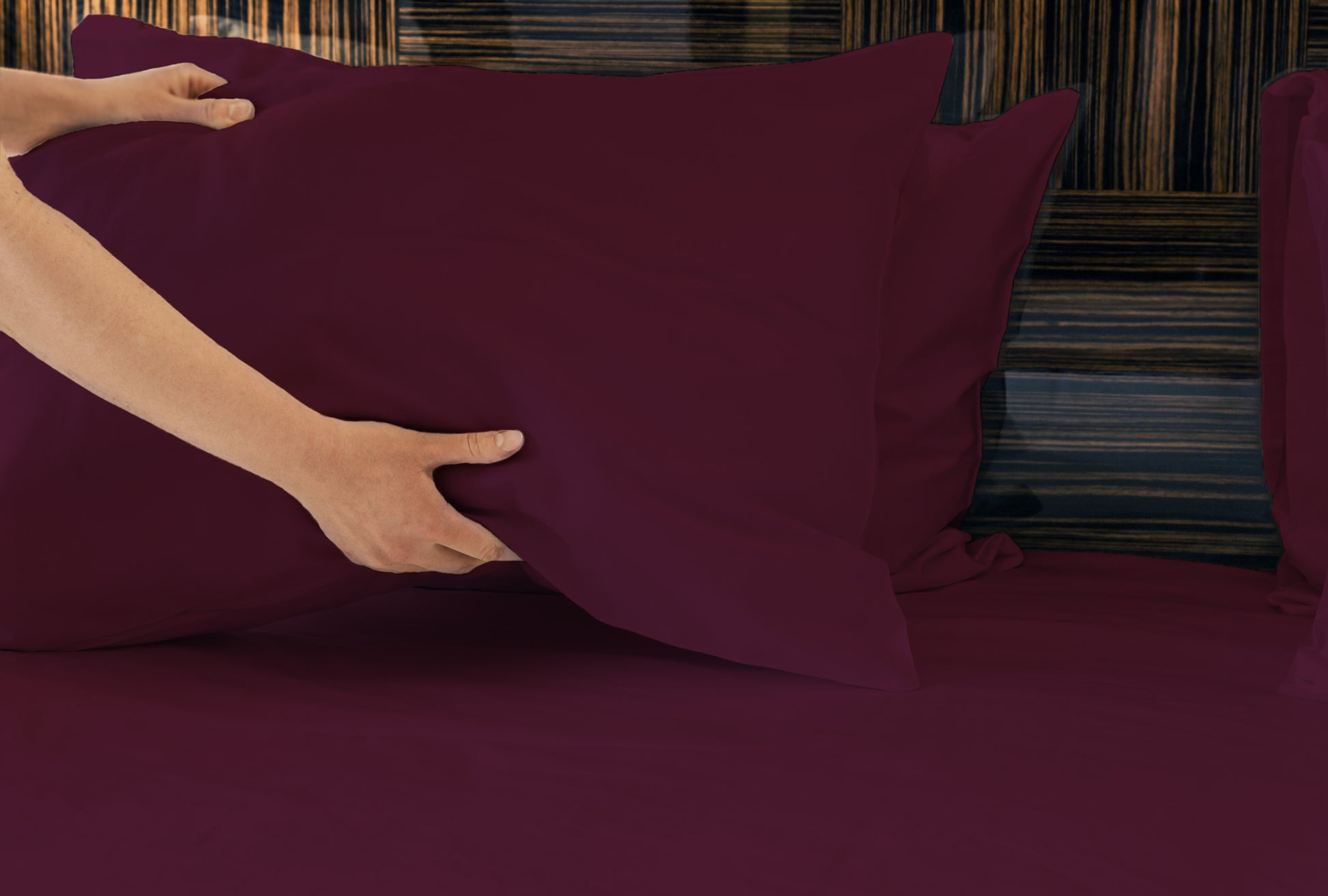 Luxurious Viscose from 100% Bamboo 4 Piece sheet Set burgundy-bamboo