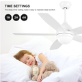 52 Inch White Ceiling Fan with Lights Remote