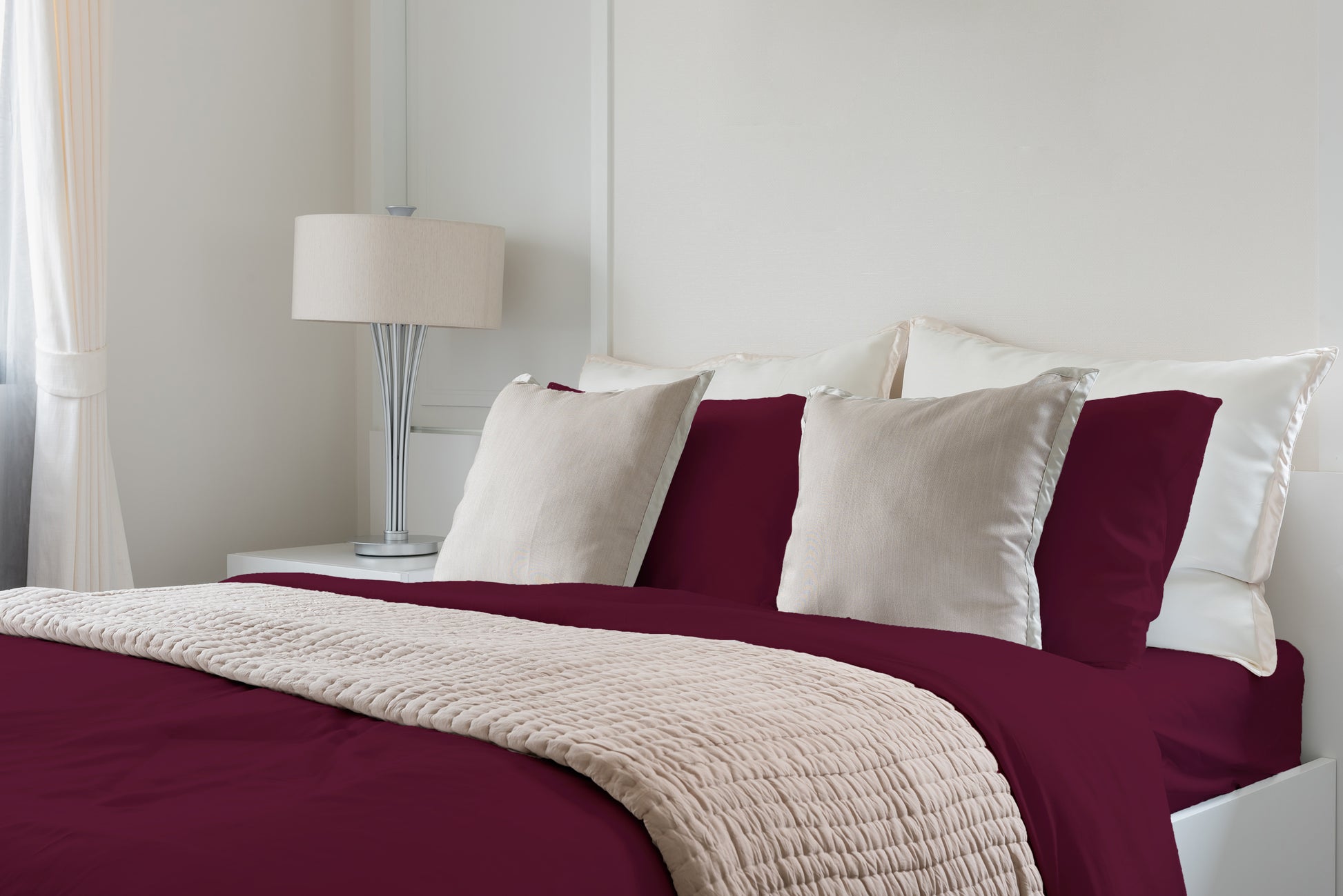 Luxurious Viscose from 100% Bamboo 4 Piece sheet Set burgundy-bamboo