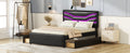 Queen Size Upholstered Storage Platform Bed with LED box spring not