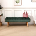 Accent Channel Tufted Ottoman Green Velvet End of Bed green-primary living