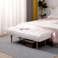 Channel Tufted Bench White Sherpa Upholstered End of white-bedroom-modern-rubberwood-wood-foam-sherpa