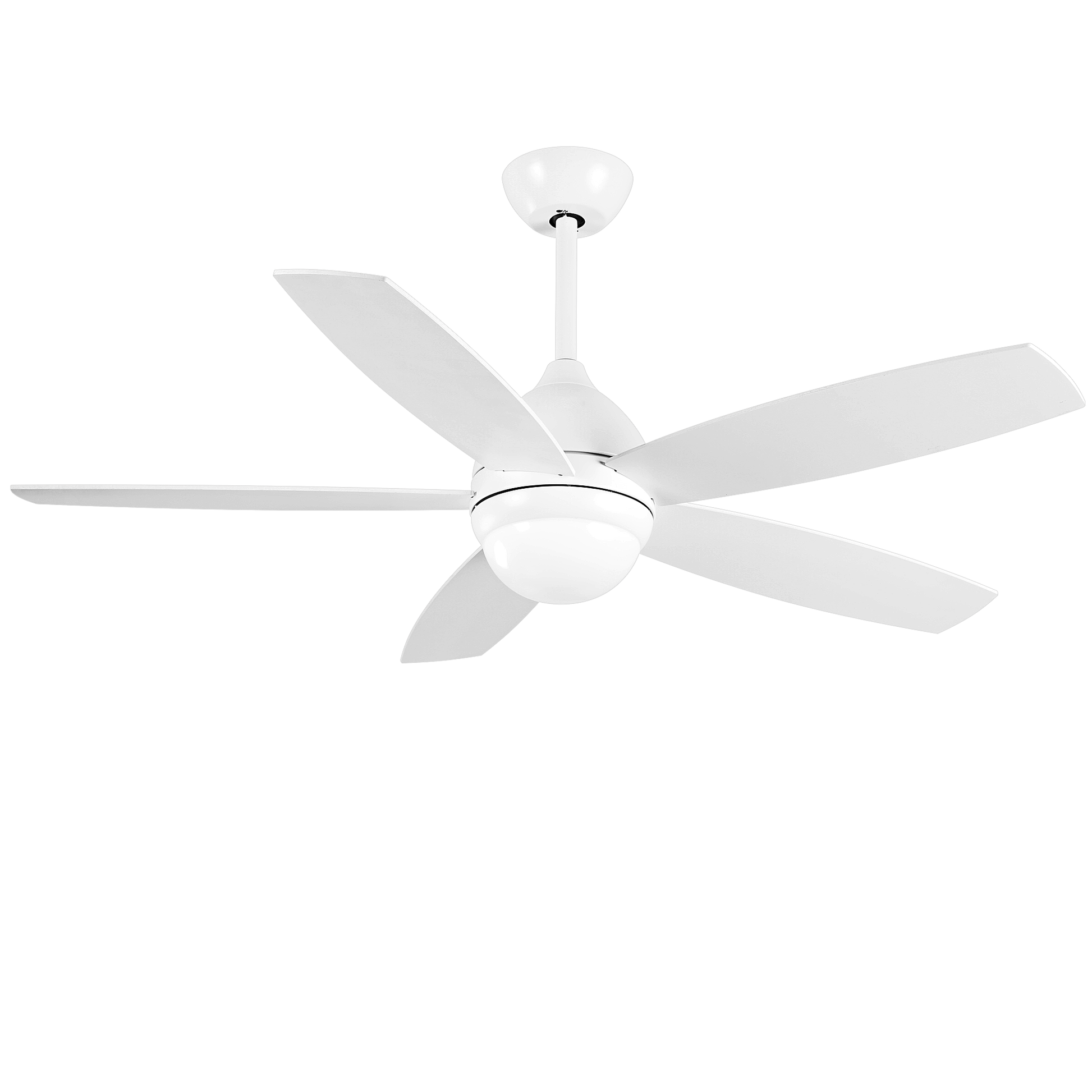 52 Inch White Ceiling Fan with Lights Remote