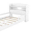 Wood Twin Size Platform Bed With Built In Led