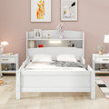 Wood Twin Size Platform Bed With Built In Led