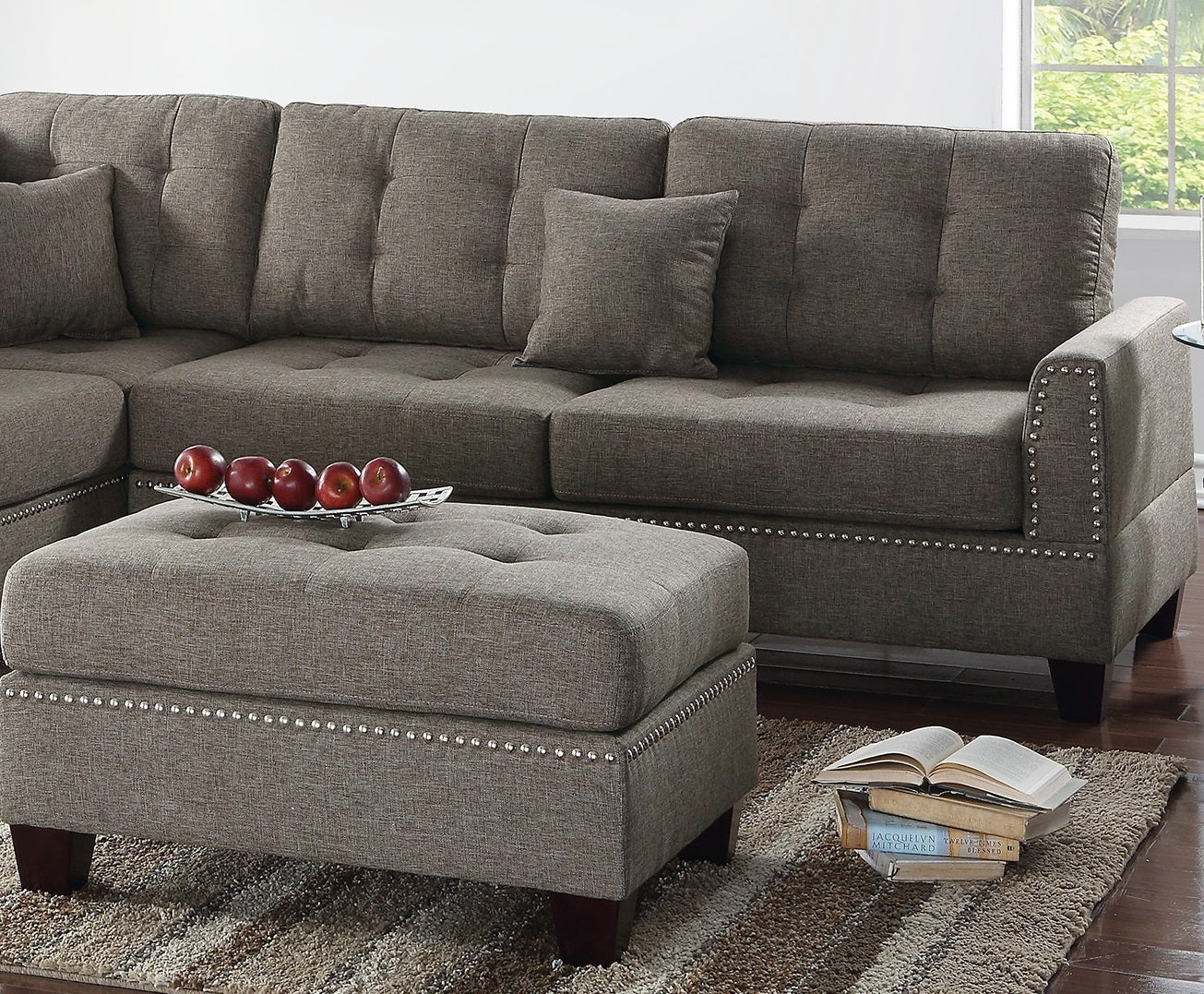 Modern Coffee Color 3pcs Sectional Living Room