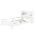 Wood Twin Size Platform Bed With Built In Led