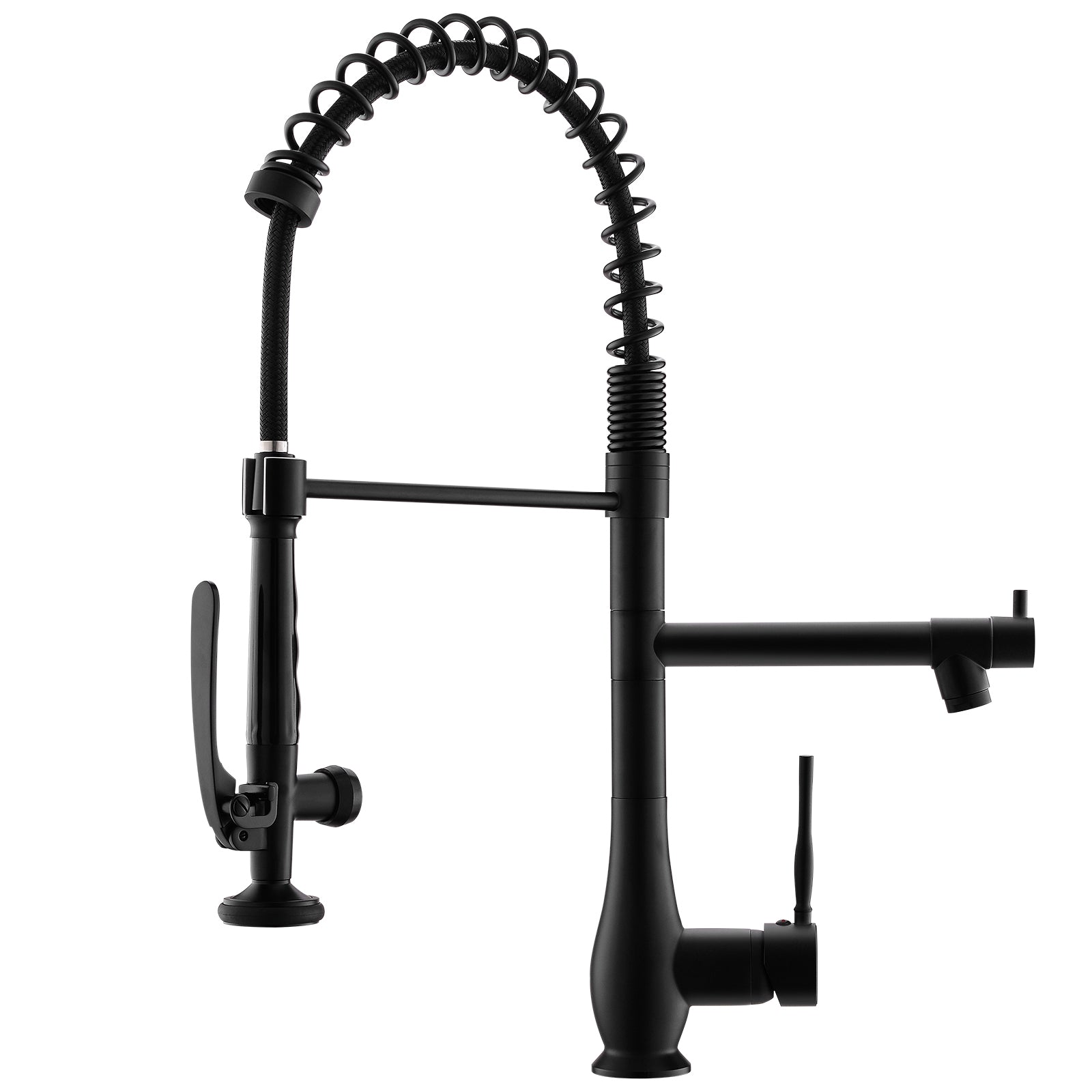 Commercial Kitchen Faucet Pull Down Sprayer Black and black and