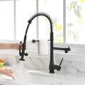 Commercial Kitchen Faucet Pull Down Sprayer Black and black and