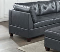 Contemporary Genuine Leather 1pc Corner Wedge Black black-genuine leather-primary living