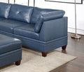 Genuine Leather Ink Blue Tufted 6pc Modular Sofa Set blue-genuine leather-wood-primary living